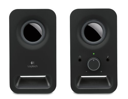 Best Value Logitech Z150 Compact Multimedia Stereo Speakers, 3.5mm Audio Input, Integrated Controls, Headphone Jack, Computer/Smartphone/Tablet/Music Player - UK PLUG - Midnight Black