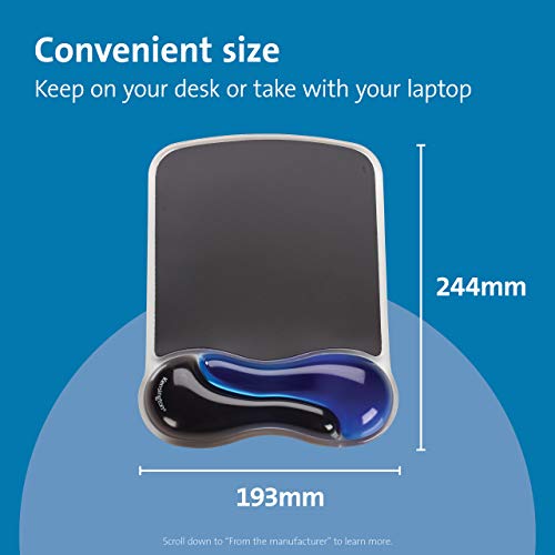 Kensington Duo Gel Mouse Wristrest Wave - Mouse pad with wrist pillow - black, blue