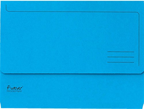 Best Value Exacompta Forever Document Wallets, 290 gsm, Foolscap - Blue, Pack of 25