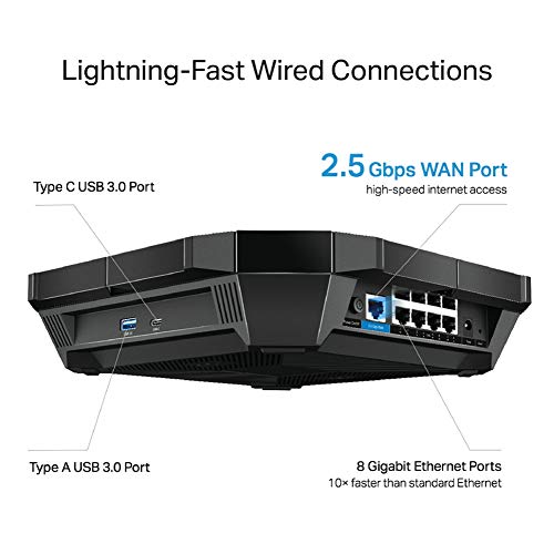 TP-Link Archer AX6000 - Wireless router - 8-port switch - GigE, 2.5 GigE - 802.11a/b/g/n/ac/ax - Dual Band