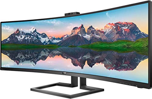 Philips Brilliance P-line 499P9H - LED monitor - curved - 49" (48.8" viewable) - 5120 x 1440 Dual Quad HD @ 60 Hz - VA - 450 cd/m - 3000:1 - DisplayHDR 400 - 5 ms - 2xHDMI, DisplayPort, USB-C - speakers - textured black