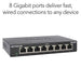 NETGEAR GS308 - V3 - switch - unmanaged - 8 x 10/100/1000 - desktop, wall-mountable