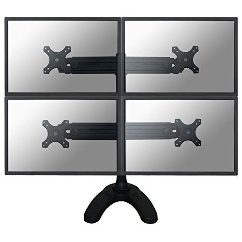 NewStar Tilt/Turn/Rotate Quad Desk Stand for four 19-30" Monitor Screens, Height Adjustable - Black - Stand for 4 LCD displays - black - screen size: 19"-30" - desktop