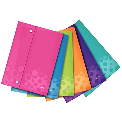 Best Value Leitz Wow A4 Document Wallet - Assorted Colours (Pack of 6)