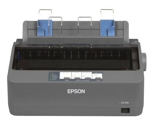 Epson LQ-350 Dot Matrix Printer , 24 pins, 80 column, original + 3 copies, 300 cps HSD (10 cpi), Epson ESC/P2 - IBM 2390+ emulation, 14 fonts, 8 Barcode fonts, 3 paper paths, single and continous sheet, paper park, USB Parallel and Serial I/F