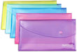 Best Value Rapesco 0690 DL Bright Transparent Popper Wallet - Assorted Colours (Pack of 5)