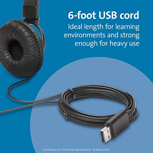 Kensington USB Hi-Fi Headphones with Mic - Headset - on-ear - wired - USB-A - black