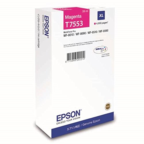 Epson T7553 - 39 ml - XL size - magenta - original - ink cartridge - for WorkForce Pro WF-8010, WF-8090, WF-8090 D3TWC, WF-8510, WF-8590, WF-8590 D3TWFC