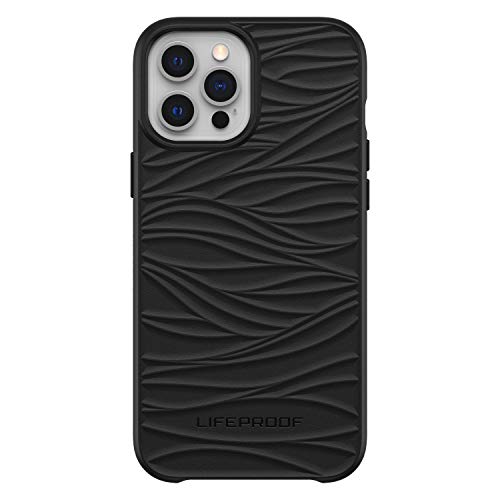 LifeProof WAKE - Back cover for mobile phone - ocean-based recycled plastic - black - ultra thin with mellow wave pattern - for Apple iPhone 12 Pro Max