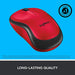 Logitech M220 Silent - Mouse - optical - 3 buttons - wireless - 2.4 GHz - USB wireless receiver - red