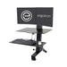 Ergotron WorkFit-S Dual with Worksurface+ - Stand (tray, desk clamp mount, pivot, column, crossbar) for 2 LCD displays / keyboard / mouse - black, polished aluminium - screen size: up to 24"