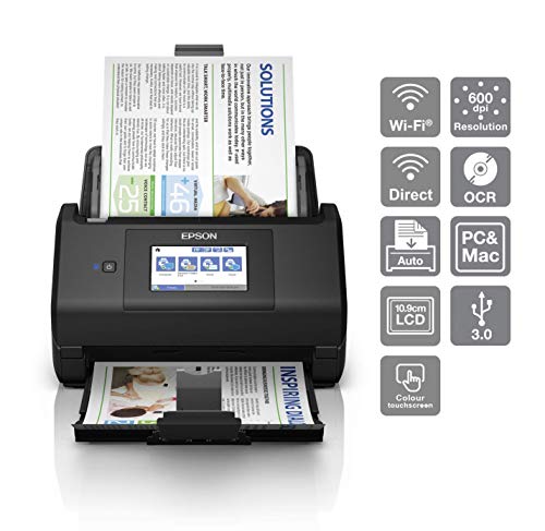 Epson WorkForce ES-580W - Document scanner - Contact Image Sensor (CIS) - Duplex - Legal - 600 dpi x 600 dpi - up to 35 ppm (mono) / up to 35 ppm (colour) - ADF (100 sheets) - up to 4000 scans per day - USB 3.0, Wi-Fi(ac)