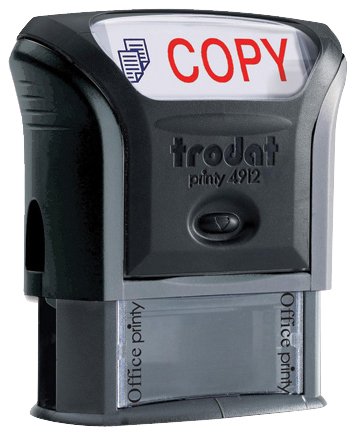 Best Value Trodat 286912 Office Printy Stamp Self-inking Copy 18x46mm Reinkable Red and Blue Ref 43241