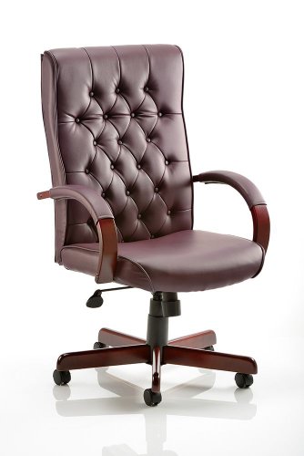 Chesterfield Executive Chair Burgundy Leather