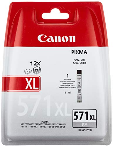 Canon CLI-571GY XL - 11 ml - High Yield - grey - original - ink tank - for PIXMA MG7750, MG7751, MG7752, MG7753, TS8050, TS8051, TS8052, TS8053, TS9050, TS9055