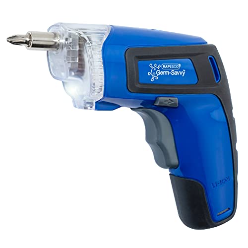 Rapesco Germ-Savvy Antibacterial Cordless Screwdriver 3.6V - Blue 1640