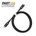 OtterBox Fast Charge Cable Standard - USB cable - USB-C (M) to USB-C (M) - USB 2.0 - 1 m - black shimmer