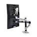 Ergotron LX Dual Stacking Arm - Mounting kit (tray, desk clamp mount, grommet mount, pole, 2 articulating arms, 2 extension brackets) for 2 LCD displays or LCD display and notebook - polished aluminium - screen size: up to 24" - desktop