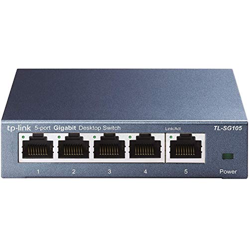 Best Value TP-Link TL-SG105 5-Port Gigabit Ethernet Switch, Desktop/Wall-Mount, Steel Case, Lifetime Warranty