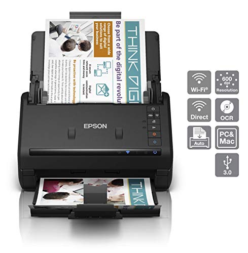 Epson WorkForce ES-500W II - Document scanner - Contact Image Sensor (CIS) - Duplex - 215.9 x 6069 mm - 600 dpi x 600 dpi - up to 35 ppm (mono) / up to 35 ppm (colour) - ADF (100 sheets) - up to 4000 scans per day - USB 3.0, Wi-Fi(n)