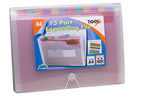 Best Value Tiger A4 Rainbow Expanding File, 13-Part with Elastic Closure