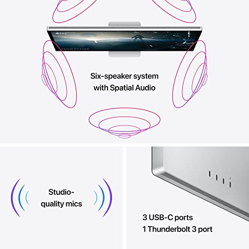 Apple Studio Display Nano-texture glass - LCD monitor - 27" - 5120 x 2880 5K - 600 cd/m² - Thunderbolt 3 - speakers with subwoofer