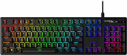 HyperX Alloy Origins - Keyboard - backlit - USB-C - QWERTY - UK - key switch: HyperX Red - black - for Microsoft Xbox One S, Xbox One S All-Digital Edition, Xbox One X, Xbox Series S, Xbox Series X, Sony PlayStation 4, Sony PlayStation 5