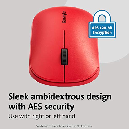 Kensington SureTrack - Mouse - optical - 4 buttons - wireless - 2.4 GHz, Bluetooth 3.0, Bluetooth 5.0 LE - USB wireless receiver - red