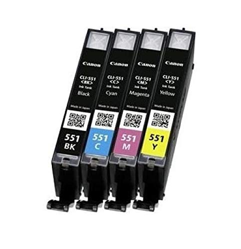 Canon CLI-551 - 6509B009 - 1 x Black,1 x Cyan,1 x Magenta,1 x Yellow - Multipack - Ink tank - For PIXMA iP8750,iX6850,MG5550,MG5650,MG5655,MG6450,MG6650,MG7150,MG7550,MX725,MX925