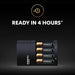 Duracell Battery Charger - Charges in 4 Hours, Coming with 2 AA and 2 AAA Batteries