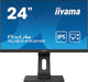 iiyama ProLite XUB2493HS-B4 - LED monitor - 24" (23.8" viewable) - 1920 x 1080 Full HD (1080p) @ 75 Hz - IPS - 250 cd/m² - 1000:1 - 4 ms - HDMI, VGA, DisplayPort - speakers - matte black