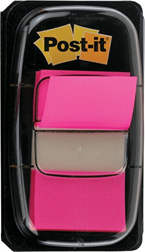 Best Value 3M Post-it 25mm Index Flags with 12 Dispensers Each With 50 Flags - Bright Pink