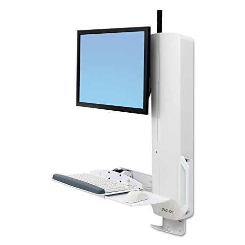 Ergotron StyleView Sit-Stand Vertical Lift, High Traffic Area - Wall mount for LCD display / keyboard / mouse - white - screen size: 24"