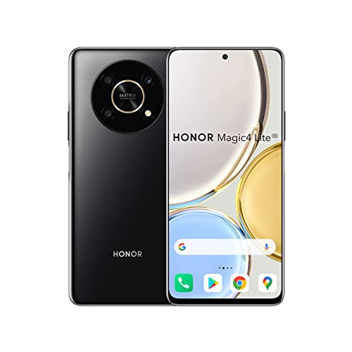 Honor Magic 4 Lite 6.81 Inch 5G Qualcomm Snapdragon 695 Android 11 USB C 6GB 128GB 4800 mAh Midnight Black Smartphone