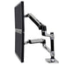 Ergotron LX Dual Stacking Arm - Mounting kit (tray, desk clamp mount, grommet mount, pole, 2 articulating arms, 2 extension brackets) for 2 LCD displays or LCD display and notebook - polished aluminium - screen size: up to 24" - desktop