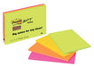 Best Value Post it Notes 152mm x 101mm Super Sticky Note Pad, Green, Pink, Orange, Yellow (4 pads, 45 sheets per pad)