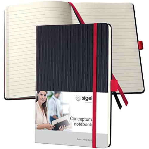 Sigel CONCEPTUM A5 Casebound Hard Cover Notebook Hardcover 194 Pages Ruled Black-Red CO663