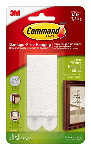 Best Value Command 17206 Large Picture Hanging Strips, 4 pairs,White