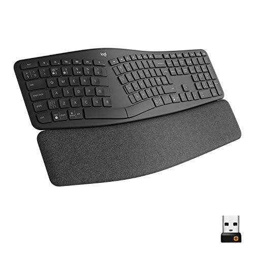 Logitech ERGO K860 - Keyboard - wireless - 2.4 GHz, Bluetooth 5.0 - QWERTY - UK - graphite