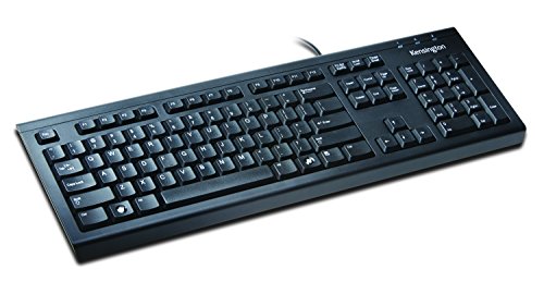 Best Value Kensington ValuKeyboard - wired keyboard for PC, Laptop, Desktop PC, Computer, notebook. USB Keyboard compatible with Dell, Acer, HP, Samsung and more, with QWERTY layout - Black (1500109)