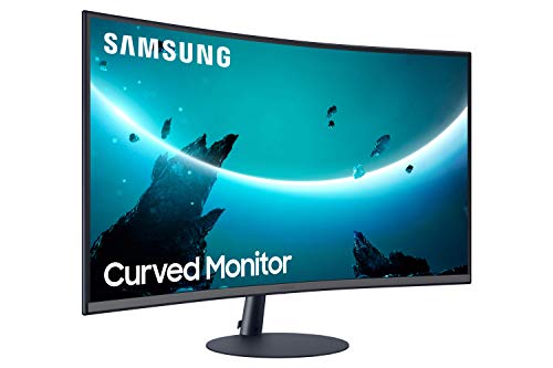 Samsung C24T550FDR - T55 Series - LED monitor - curved - 24" - 1920 x 1080 Full HD (1080p) @ 75 Hz - VA - 250 cd/m? - 3000:1 - 4 ms - HDMI, VGA, DisplayPort - dark grey/blue