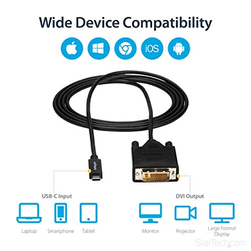 StarTech 2m USB C to DVI Adapter Cable