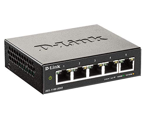 D-Link DGS 1100-05V2 - Switch - smart - 5 x 10/100/1000 - desktop - AC 100/240 V