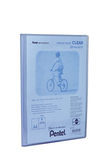 Best Value Pentel A4 Recycology Display Book with 20 Clear Pocket - Blue