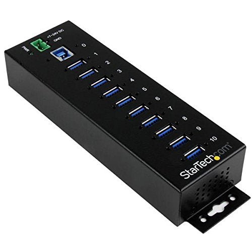 Best Value StarTech.com 10 Port USB 3.0 Hub - Industrial Grade - ESD/Surge Protection - Powered & Mountable USB Expander Hub (ST1030USBM)