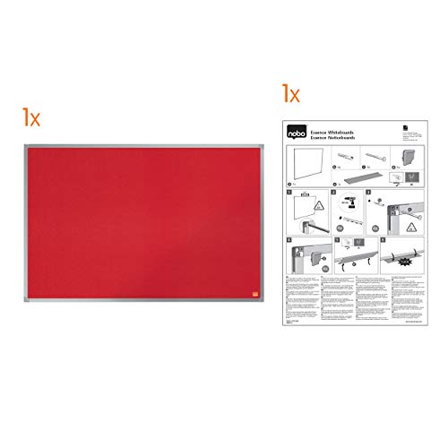 Nobo Essence Red Felt Notice Board 600X450Mm Dd