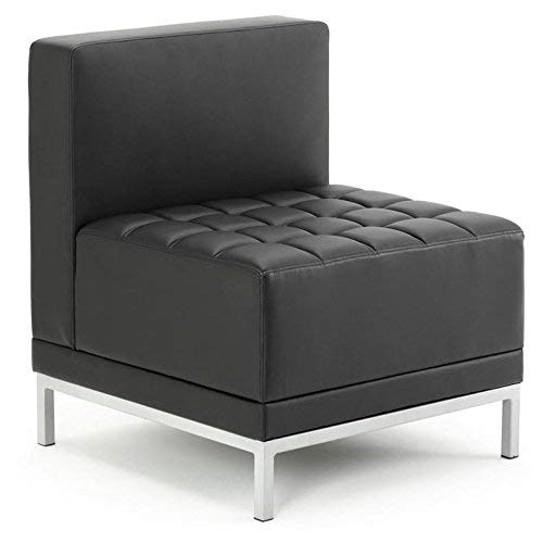 Infinity Modular Straight Back Sofa Black Soft Bonded Leather BR000200