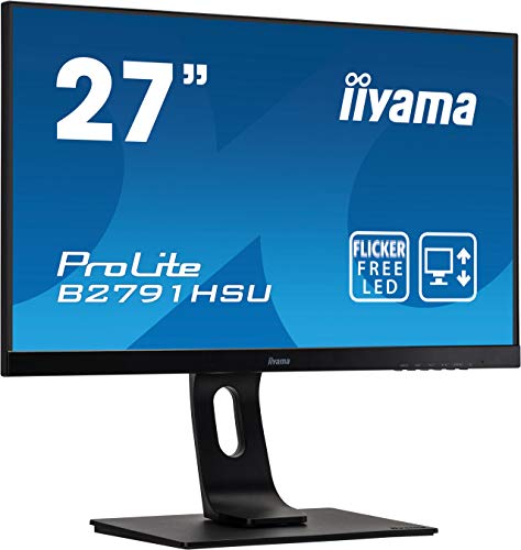 iiyama ProLite B2791HSU-B1 - LED monitor - 27" - 1920 x 1080 Full HD (1080p) @ 75 Hz - TN - 300 cd/m - 1000:1 - 1 ms - HDMI, VGA, DisplayPort - speakers - black