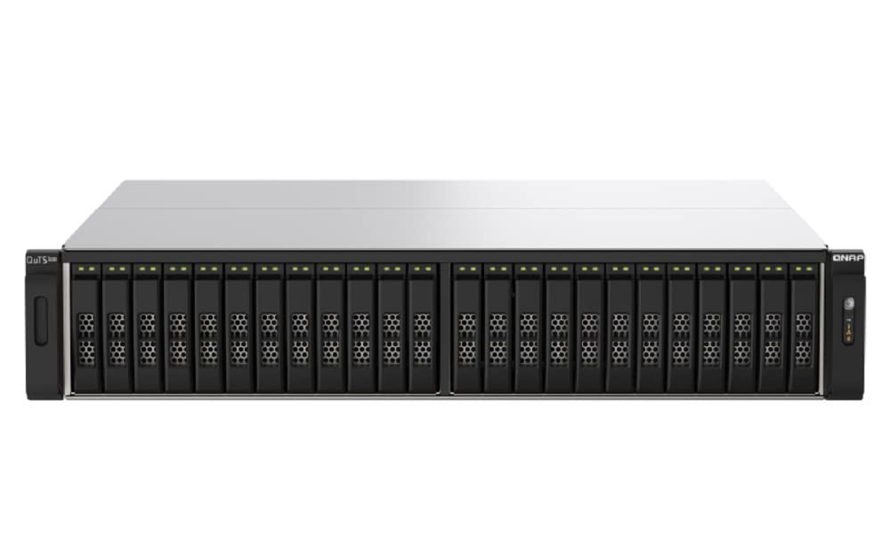 QNAP TS-H3088XU-RP - NAS server - 30 bays - rack-mountable - SATA 6Gb/s - RAID 0, 1, 5, 6, 10, 50, JBOD, 60 - RAM 32 GB - 25 Gigabit Ethernet / 2.5 Gigabit Ethernet - iSCSI support - 2U