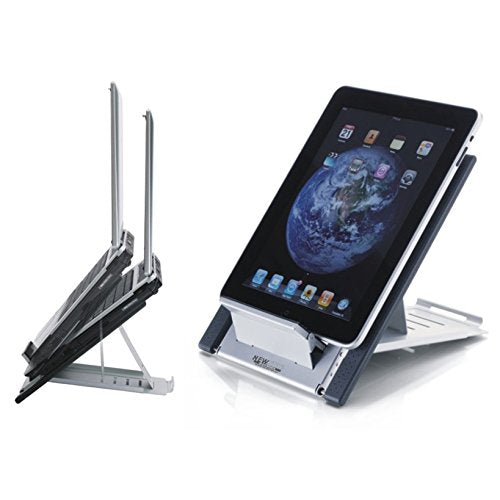 NewStar Portable Laptop and Tablet Desk Stand - Silver - Stand for notebook / tablet - neoprene - silver - screen size: 10"-22" - desktop